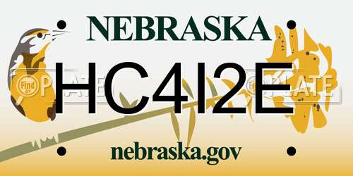 HC4I2E Nebraska License Plate