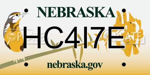HC4I7E Nebraska License Plate