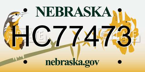 HC77473 Nebraska License Plate