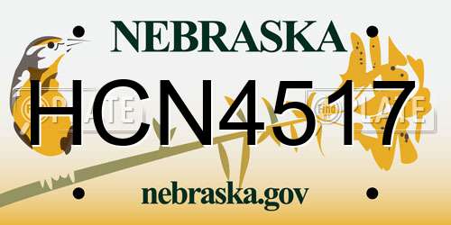 HCN4517 Nebraska License Plate