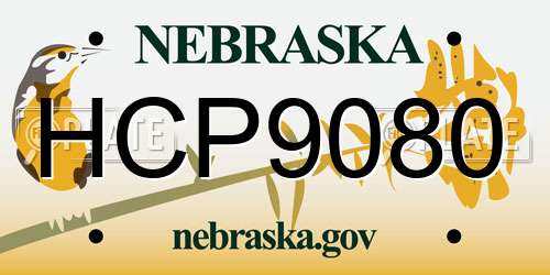 HCP9080 Nebraska License Plate