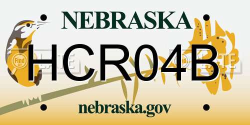 HCR04B Nebraska License Plate