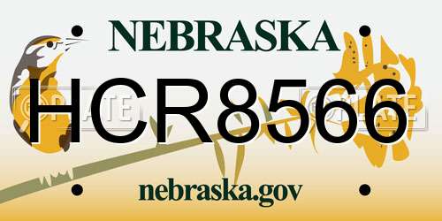 HCR8566 Nebraska License Plate