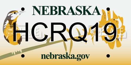 HCRQ19 Nebraska License Plate