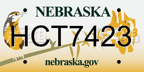 HCT7423 Nebraska License Plate