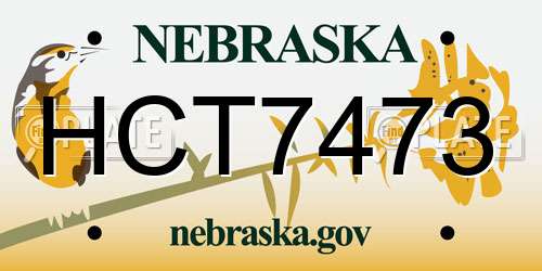 HCT7473 Nebraska License Plate