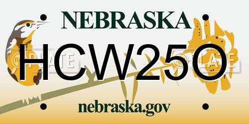 HCW25O Nebraska License Plate