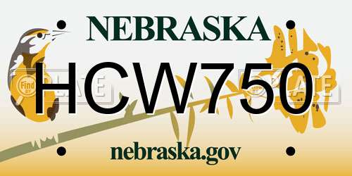 HCW750 Nebraska License Plate