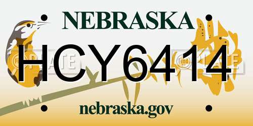 HCY6414 Nebraska License Plate