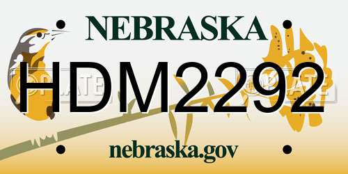 HDM2292 Nebraska License Plate