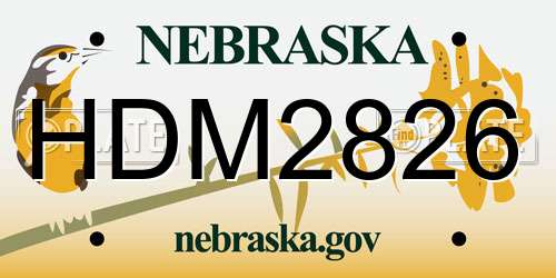 HDM2826 Nebraska License Plate