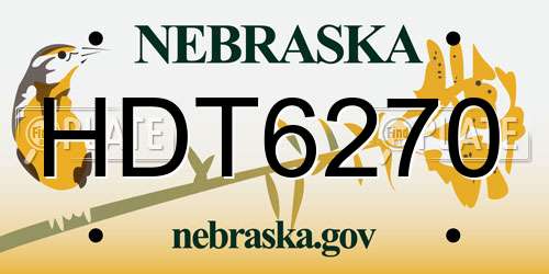 HDT6270 Nebraska License Plate