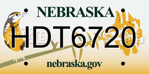 HDT6720 Nebraska License Plate