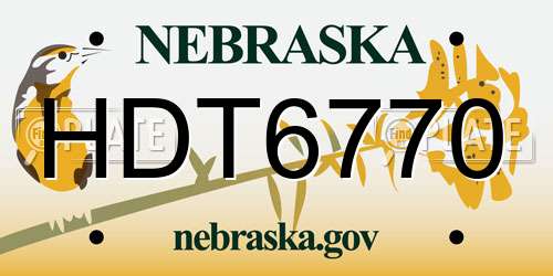 HDT6770 Nebraska License Plate