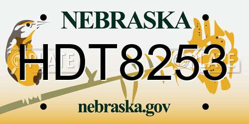 HDT8253 Nebraska License Plate