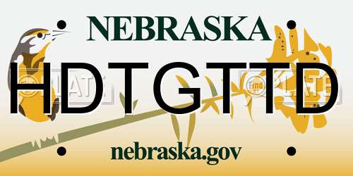 HDTGTTD Nebraska License Plate