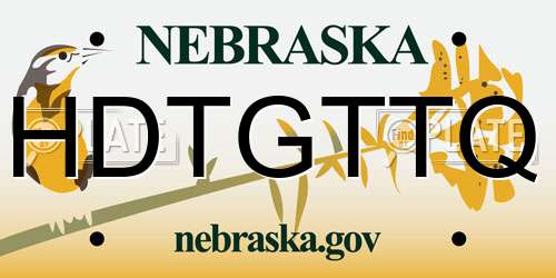 HDTGTTQ Nebraska License Plate