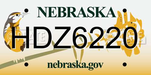 HDZ6220 Nebraska License Plate