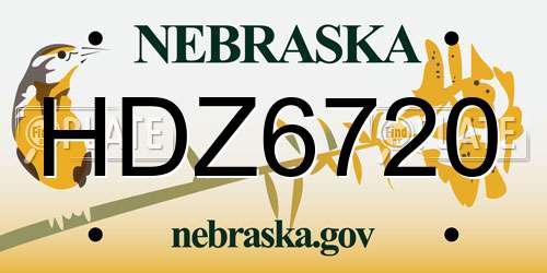 HDZ6720 Nebraska License Plate