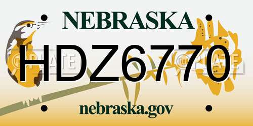 HDZ6770 Nebraska License Plate