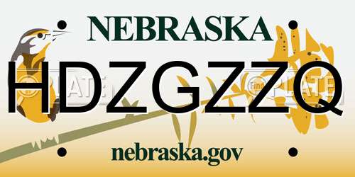 HDZGZZQ Nebraska License Plate
