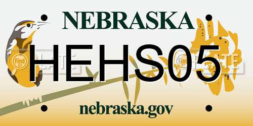 HEHS05 Nebraska License Plate
