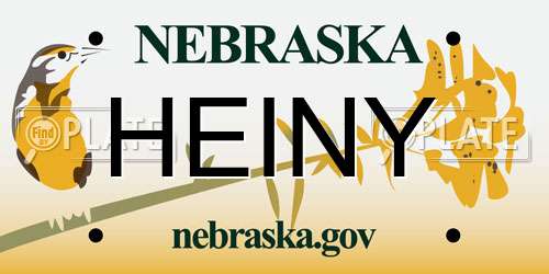 HEINY Nebraska License Plate