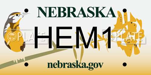 HEM1 Nebraska License Plate