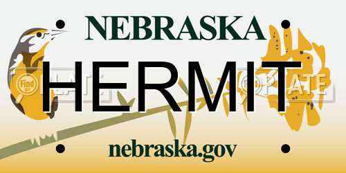 HERMIT Nebraska License Plate
