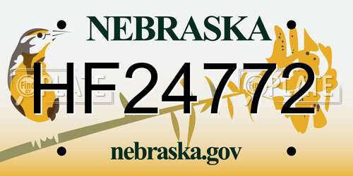 HF24772 Nebraska License Plate