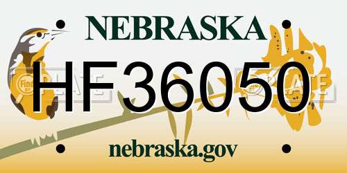 HF36050 Nebraska License Plate