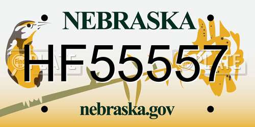 HF55557 Nebraska License Plate