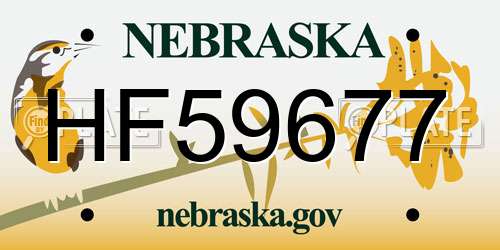 HF59677 Nebraska License Plate