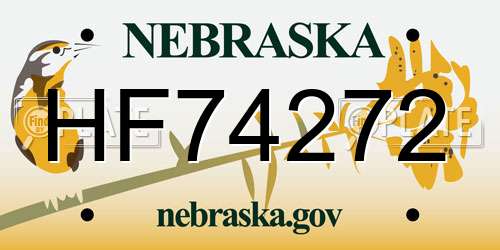 HF74272 Nebraska License Plate