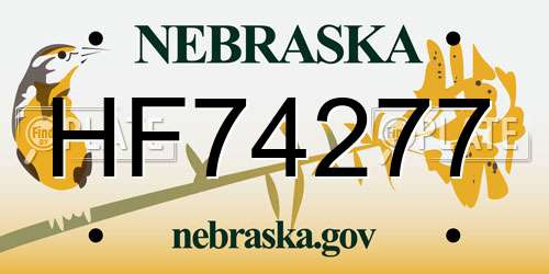 HF74277 Nebraska License Plate