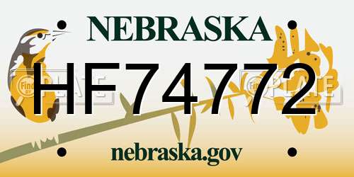 HF74772 Nebraska License Plate
