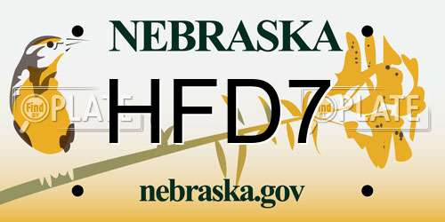 HFD7 Nebraska License Plate