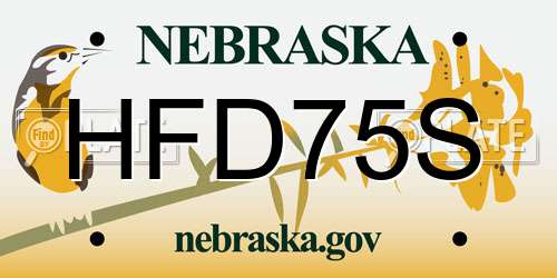 HFD75S Nebraska License Plate