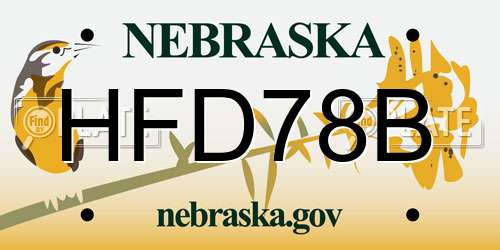 HFD78B Nebraska License Plate