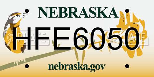 HFE6050 Nebraska License Plate