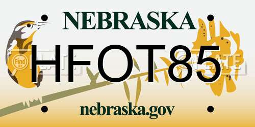 HFOT85 Nebraska License Plate
