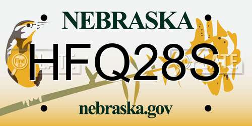 HFQ28S Nebraska License Plate