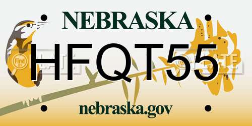 HFQT55 Nebraska License Plate
