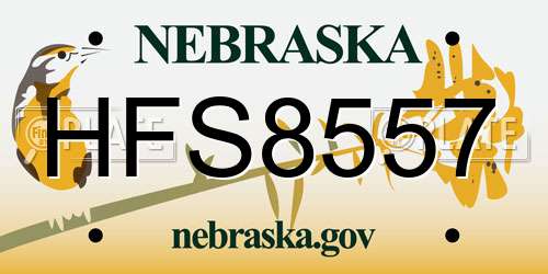 HFS8557 Nebraska License Plate