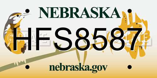 HFS8587 Nebraska License Plate