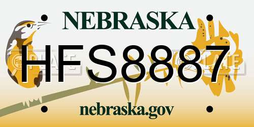 HFS8887 Nebraska License Plate