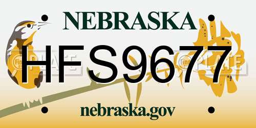 HFS9677 Nebraska License Plate