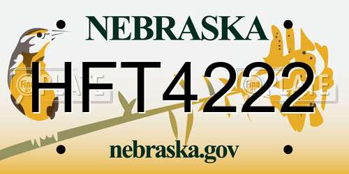 HFT4222 Nebraska License Plate