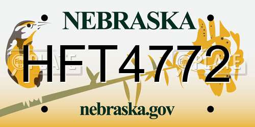 HFT4772 Nebraska License Plate