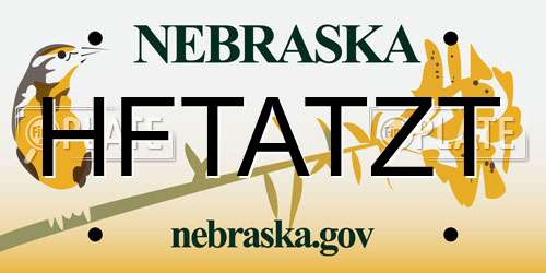 HFTATZT Nebraska License Plate